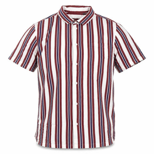 Yolc Mens Multicoloured Striped Viscose Button-Up Size M Collared Button