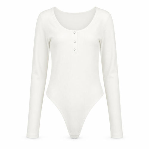 Boohoo Womens White Polyester Bodysuit One-Piece Size 10 L11 in Snap