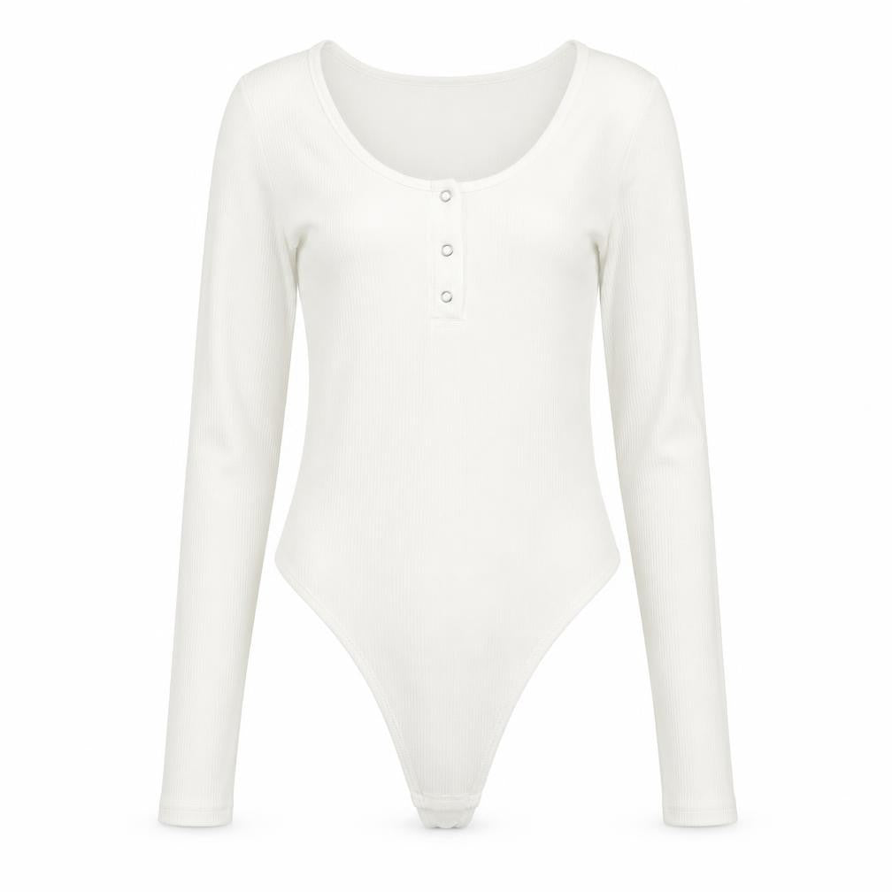 Boohoo Womens White Polyester Bodysuit One-Piece Size 10 L11 in Snap