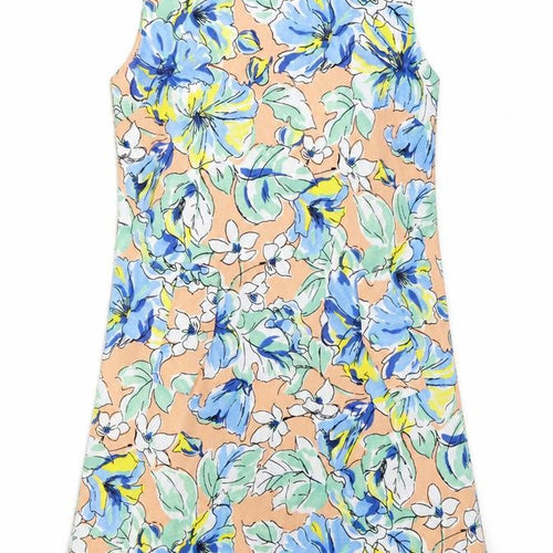 Asura Womens Pink Floral Polyester A-Line One Size Boat Neck Zip