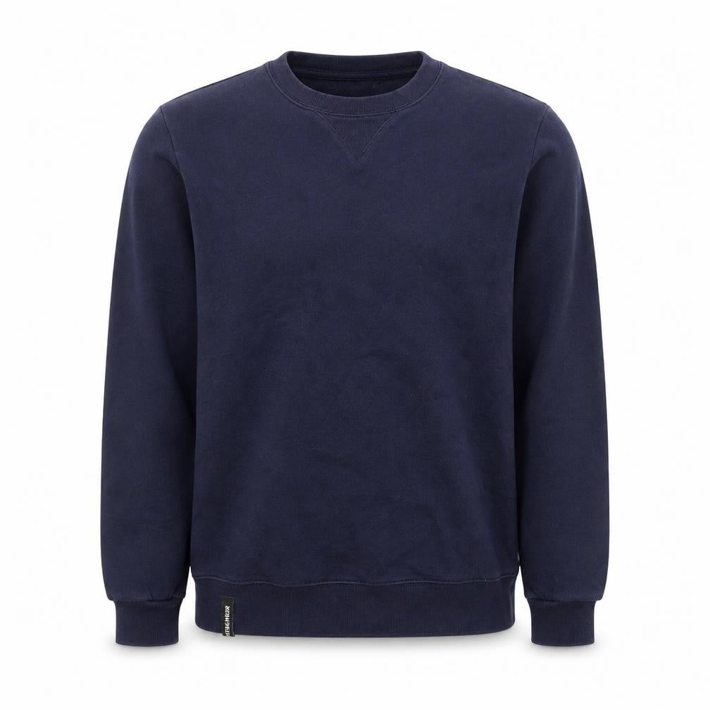 Front view of Record men’s blue polyester pullover sweatshirt, size S, - remember