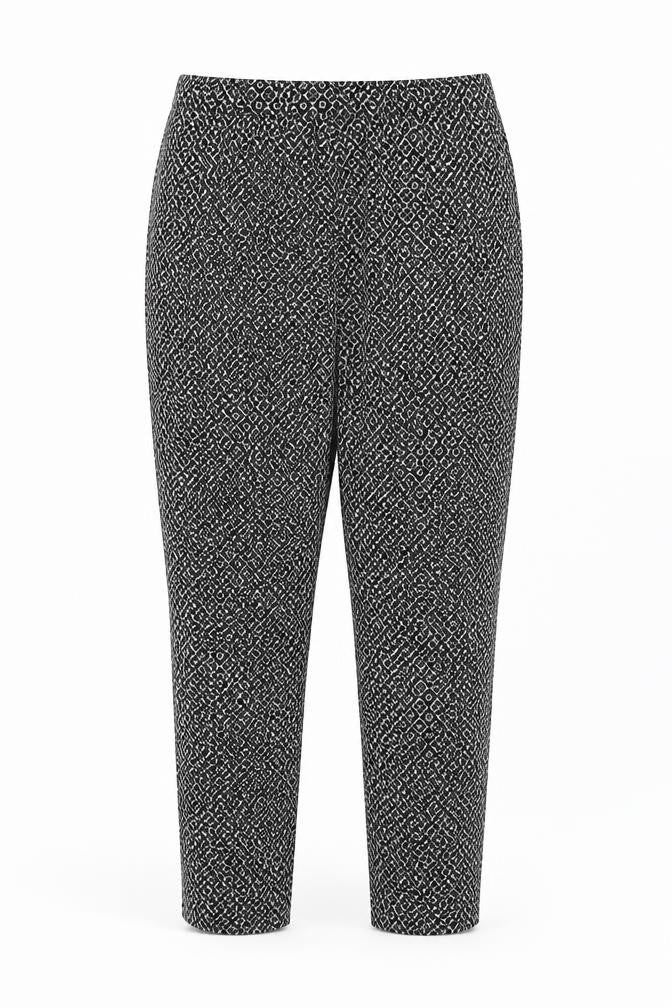 Oasis Womens Black Floral Cotton Trousers Size 8 L26 in Regular Button