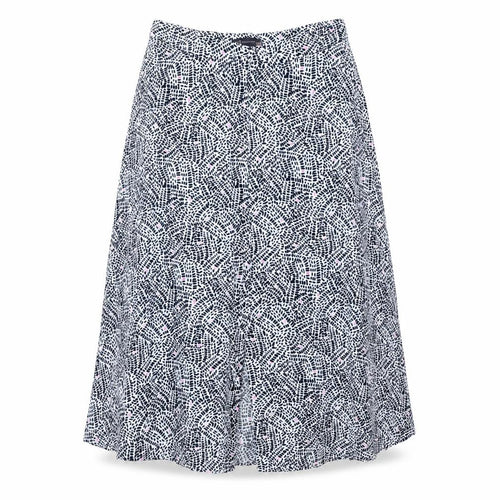 Marks and Spencer Womens White Geometric Viscose A-Line Skirt Size 12 Button