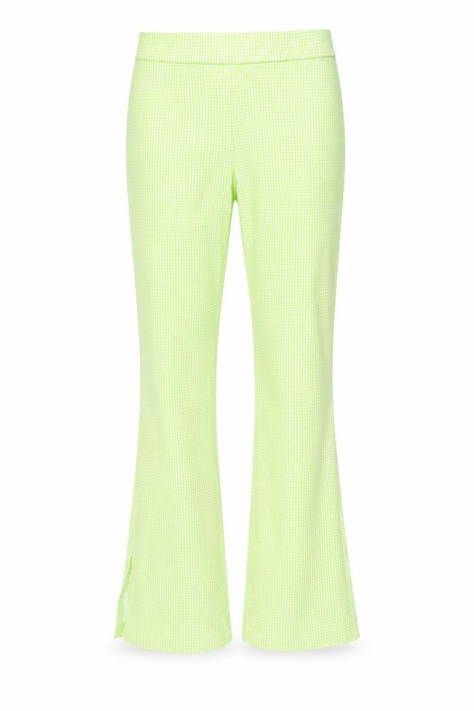 Primark Womens Green Check Viscose Sweatpants Trousers Size 10 L32 in Regular Zip
