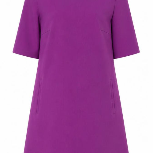 South Womens Purple Polyester A-Line Size 10 Boat Neck Zip - Cold Shoulder