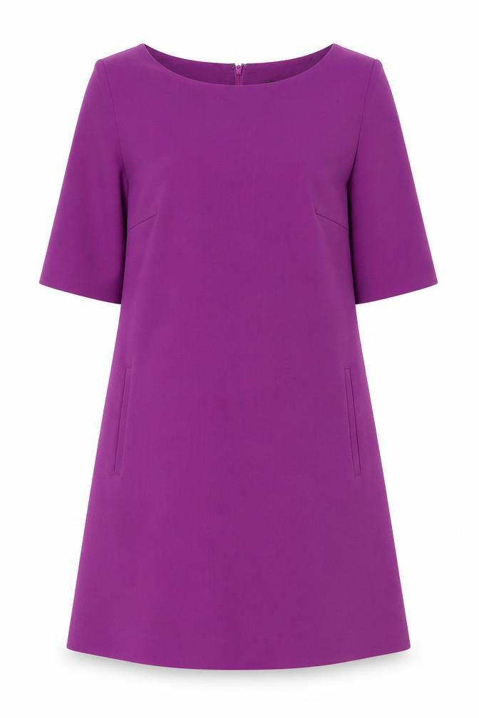 South Womens Purple Polyester A-Line Size 10 Boat Neck Zip - Cold Shoulder
