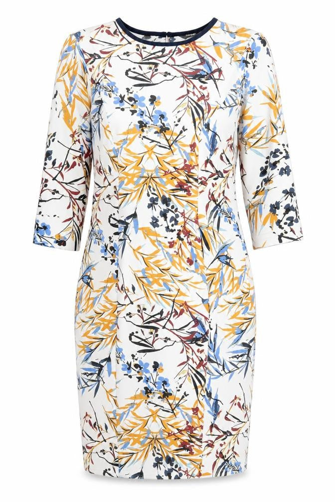 Autograph Womens Multicoloured Geometric Polyester Pencil Dress Size 14 Round Neck Zip