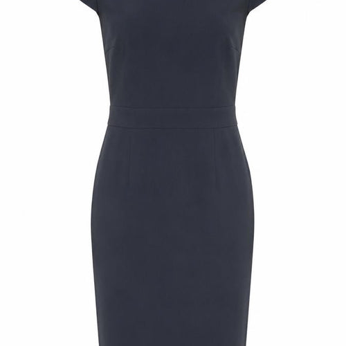 Papaya Womens Blue Polyester Pencil Dress Size 8 Boat Neck Zip