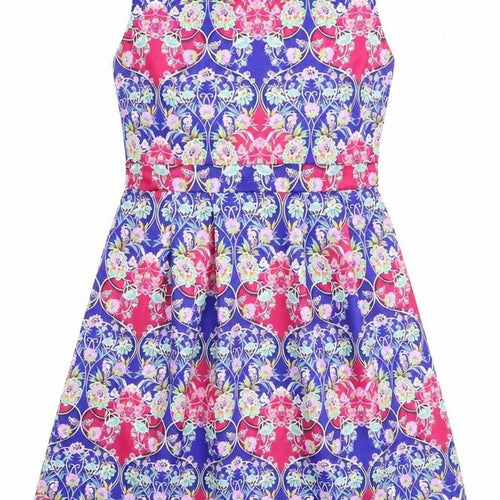 Body Flirt Womens Multicoloured Floral Polyester Fit & Flare Size M Boat Neck Pullover