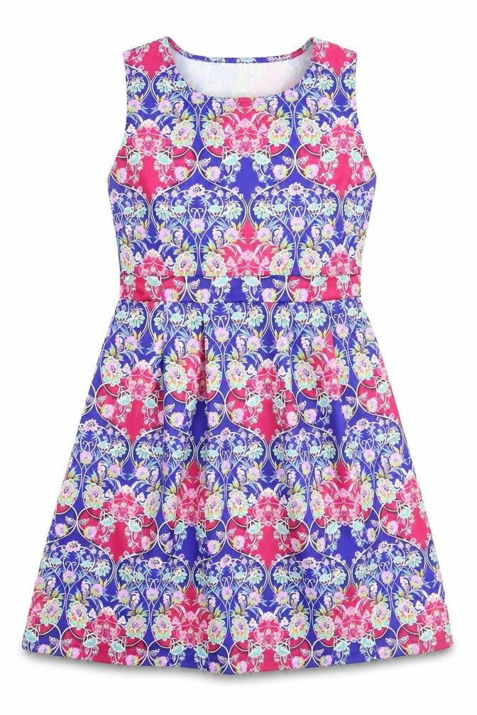 Body Flirt Womens Multicoloured Floral Polyester Fit & Flare Size M Boat Neck Pullover