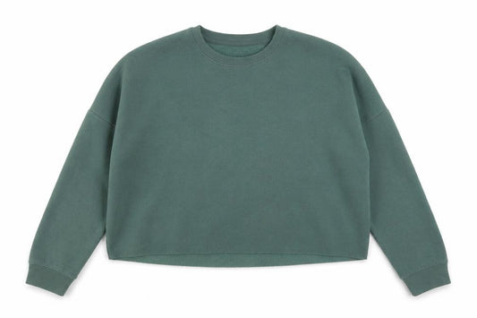 Front view of Primark women’s blue polyester pullover sweatshirt, size UK 10, pullover