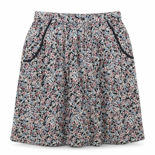 Marks and Spencer Womens Black Floral Viscose A-Line Skirt Size 8