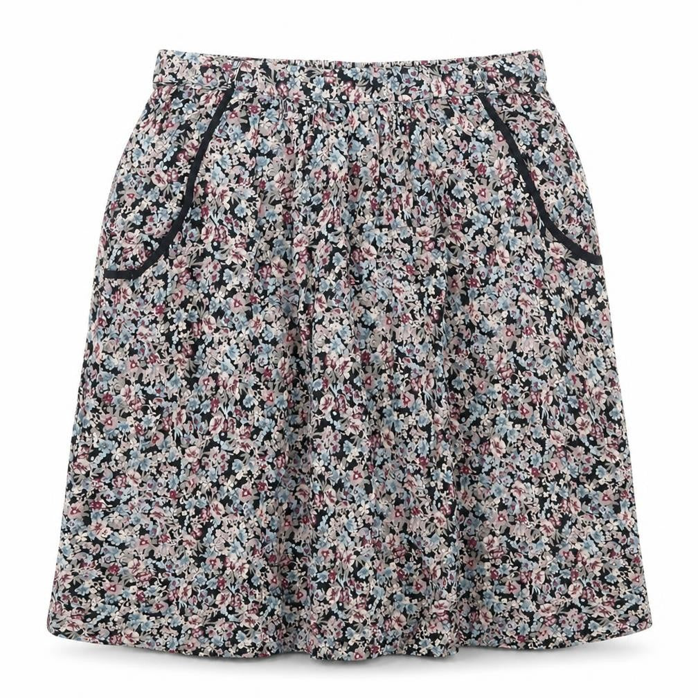 Marks and Spencer Womens Black Floral Viscose A-Line Skirt Size 8