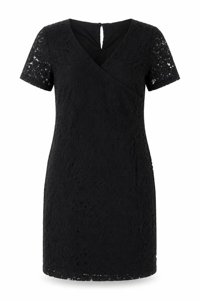 Dorothy Perkins Womens Black Floral Nylon Sheath Size 10 V-Neck Button
