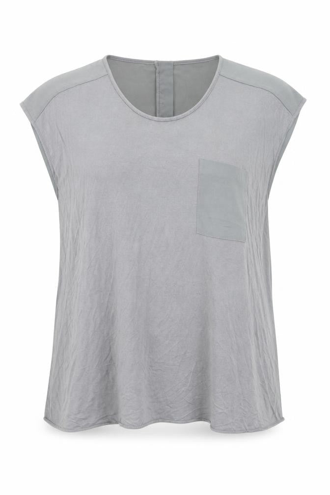 Front view of Papaya women’s grey viscose basic t-shirt, size UK 20, round neck