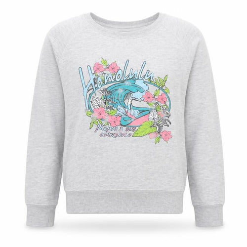 New Look Girls Grey Cotton Pullover Sweatshirt Size 12-13 Years - Honolulu Surfer