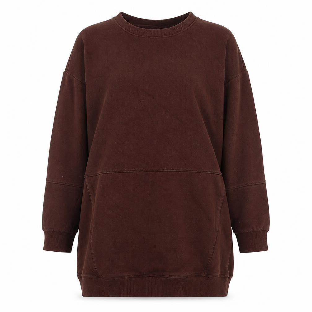 Front view of Next women’s brown cotton pullover sweatshirt, size S, pullover