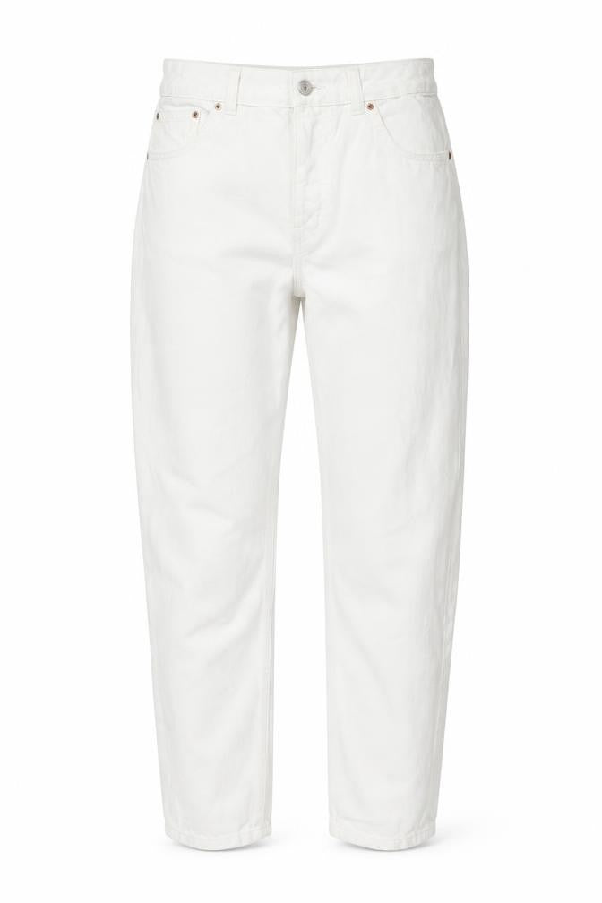 Topshop Womens White Cotton Mom Jeans Size 28 in L30 in Regular Button