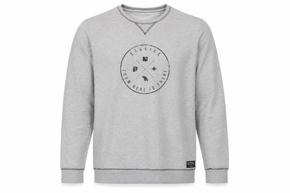 Front view of Protest Xplore men’s grey cotton pullover sweatshirt, size XL