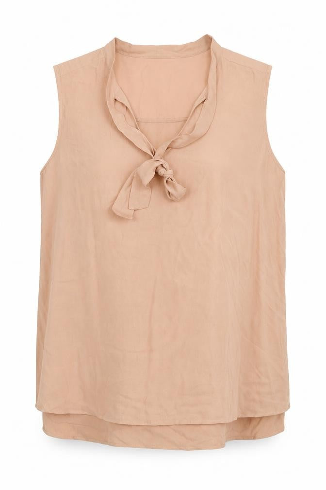 Marks and Spencer Womens Beige Viscose Tunic Blouse Size 16 V-Neck