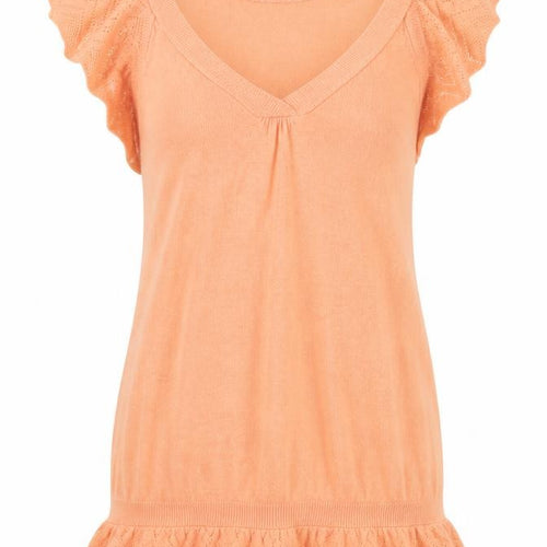 Miss Selfridge Womens Orange Acrylic Tunic Tank Size 8 V-Neck
