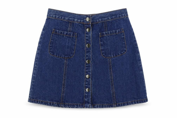 Cooperative Womens Blue Cotton Mini Skirt Size XS Button