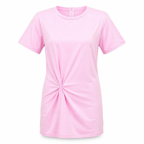 Zara Womens Pink Polyester T-Shirt Dress Size XS Round Neck Pullover