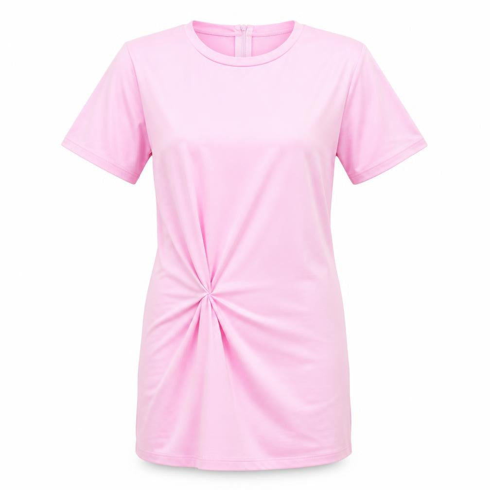Zara Womens Pink Polyester T-Shirt Dress Size XS Round Neck Pullover