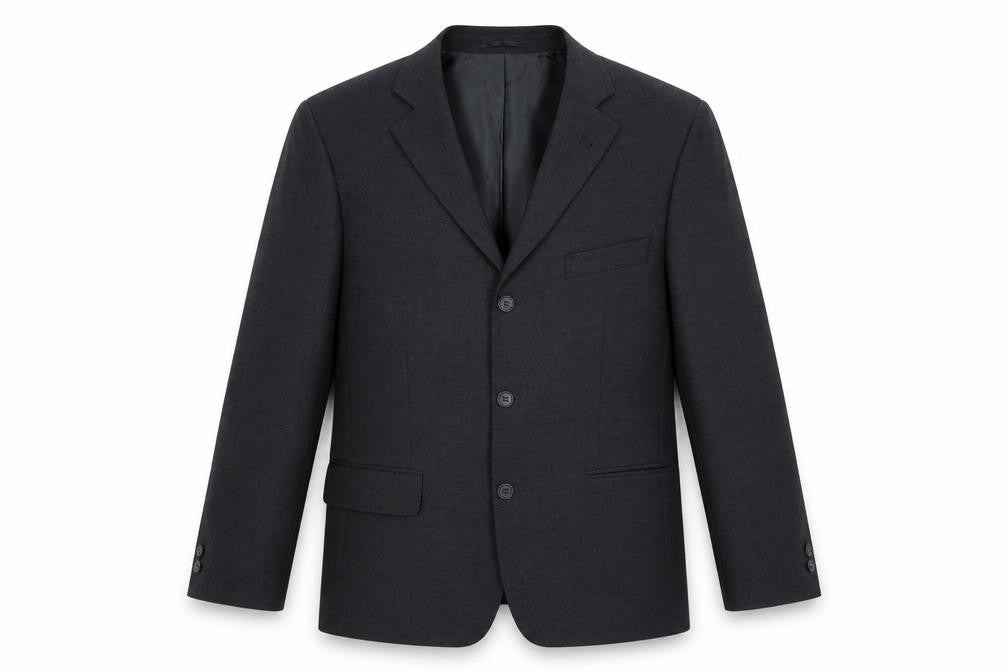 Front view of Taylor & Wright men’s grey polyester jacket suit jacket, size 40