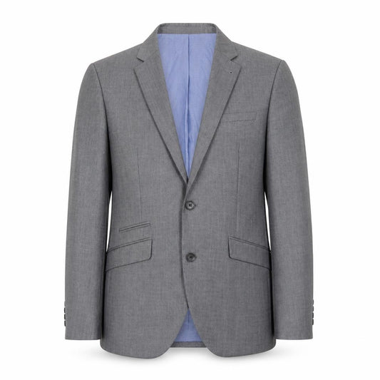 Front view of Cedarwood State men’s grey polyester jacket suit jacket, size S