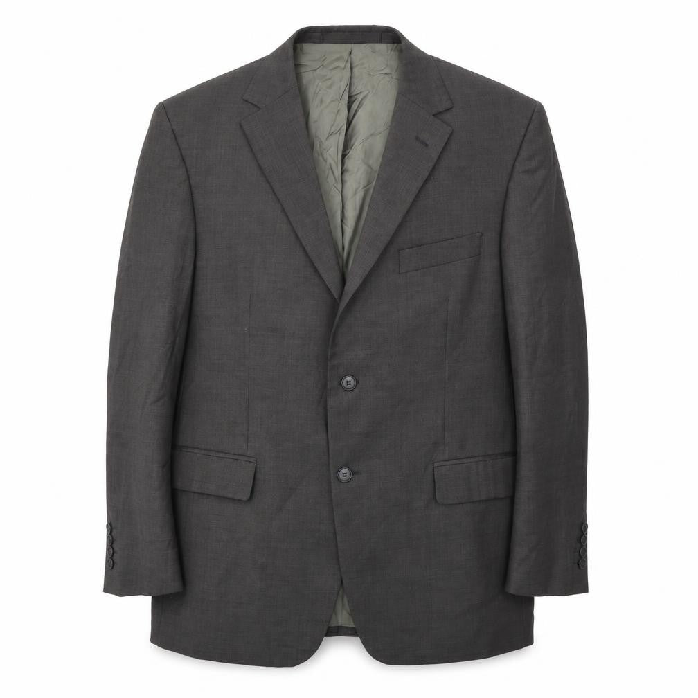 Front view of Marks & Spencer men’s grey wool jacket suit jacket, size 42