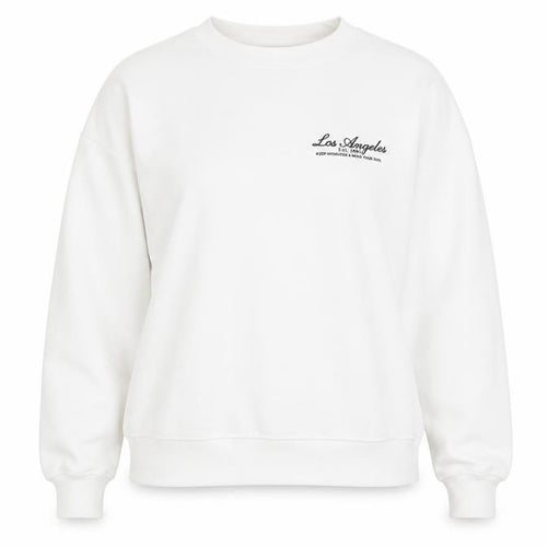 Pull&Bear Womens White Cotton Pullover Sweatshirt Size 2XS Pullover - Los Angeles