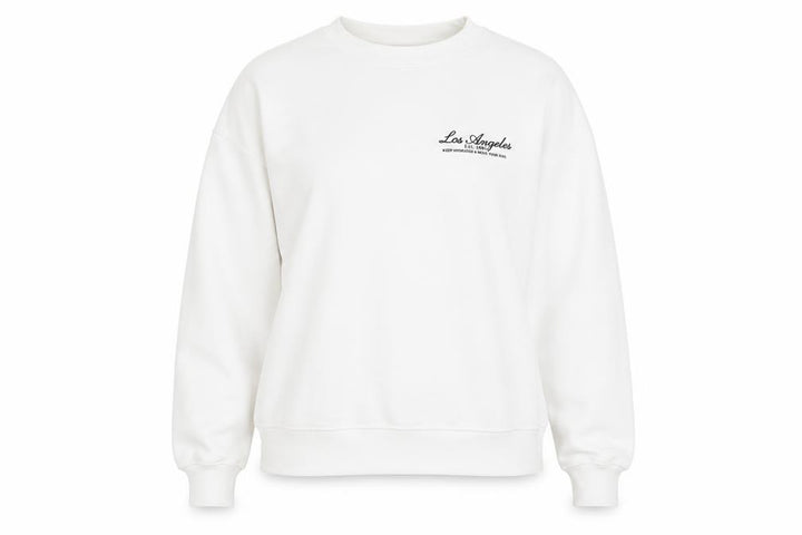 Pull&Bear Womens White Cotton Pullover Sweatshirt Size 2XS Pullover - Los Angeles