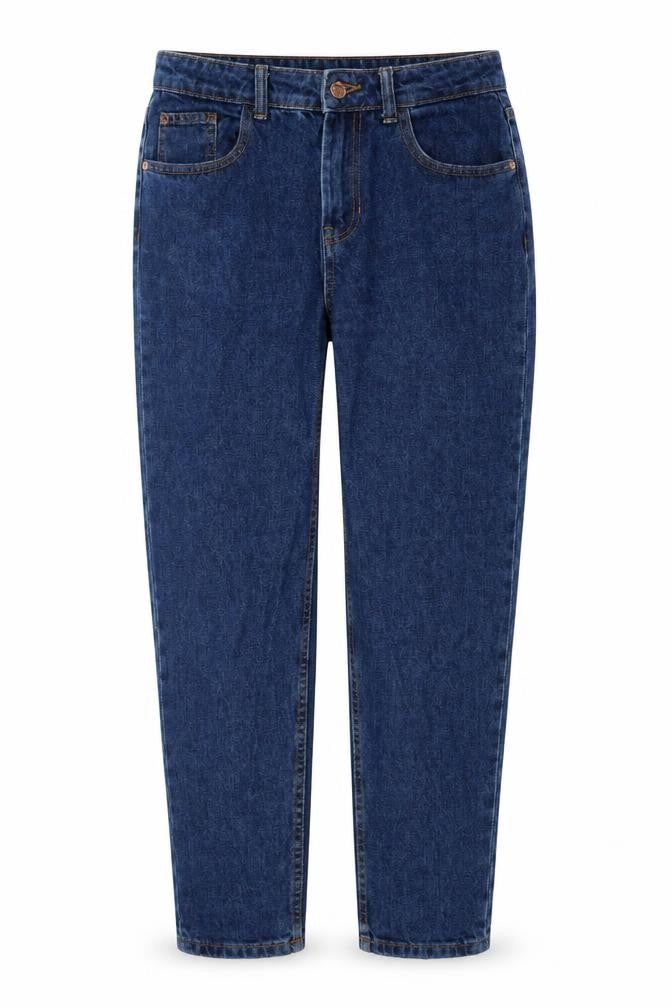 Denim Makers Womens Blue Cotton Mom Jeans Size 28 in L28 in Regular Button