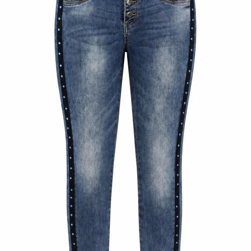 Jewelly Womens Blue Cotton Skinny Jeans Size XS L30 in Regular Button