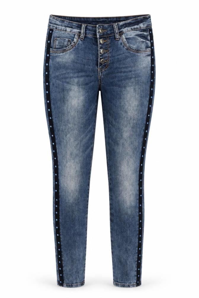 Jewelly Womens Blue Cotton Skinny Jeans Size XS L30 in Regular Button