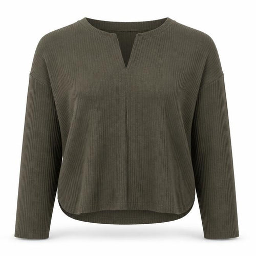 FOREVER 21 Womens Green V-Neck Acrylic Henley Jumper Size S