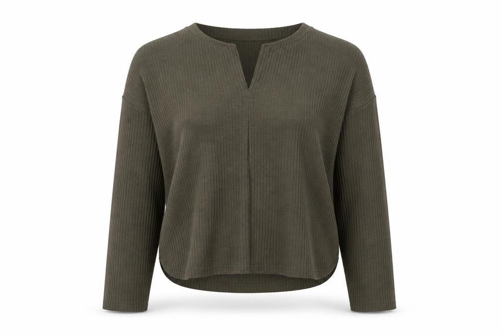FOREVER 21 Womens Green V-Neck Acrylic Henley Jumper Size S