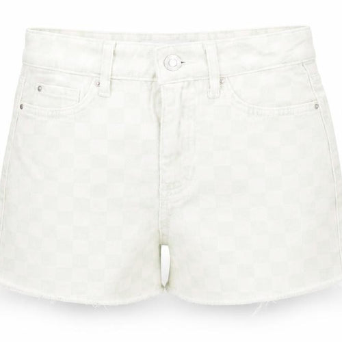New Look Girls Multicoloured Check Polyester Mom Shorts Size 11 Years L3 in Regular Zip - Raw Hem