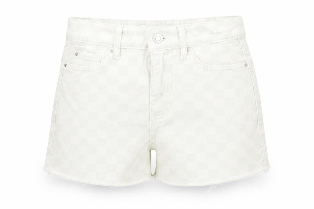 New Look Girls Multicoloured Check Polyester Mom Shorts Size 11 Years L3 in Regular Zip - Raw Hem