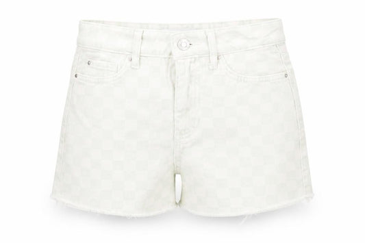 New Look Girls Multicoloured Check Polyester Mom Shorts Size 11 Years L3 in Regular Zip - Raw Hem