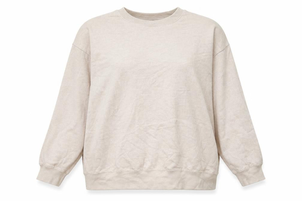 Front view of New Look women’s brown cotton pullover sweatshirt, size L, pullover
