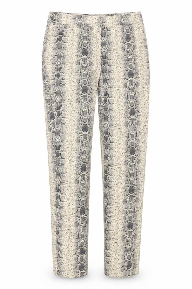 A&G Womens Beige Animal Print Cotton Straight Jeans Size 14 L26 in Regular Zip - Snake Print
