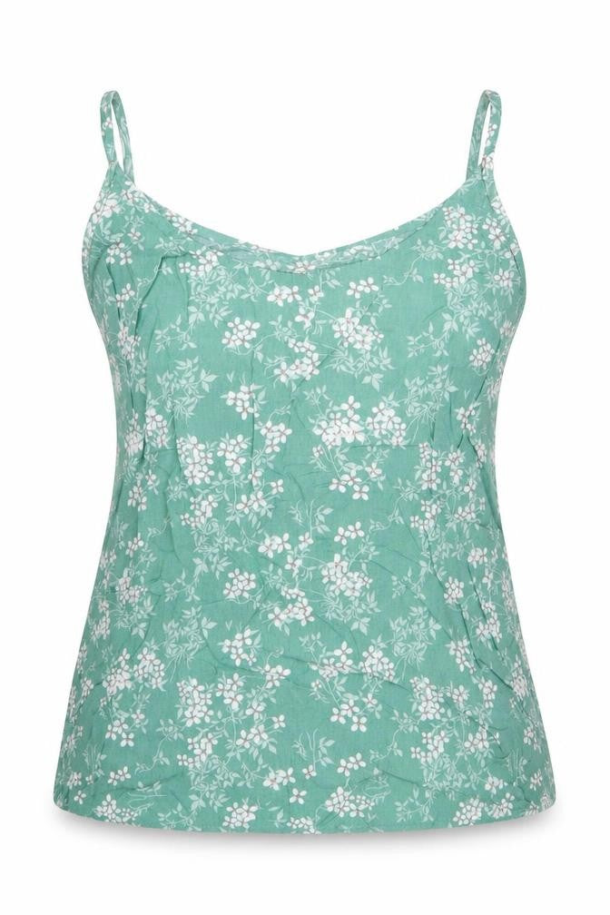 Refinery Womens Green Floral Polyester Camisole Tank Size 6 Round Neck
