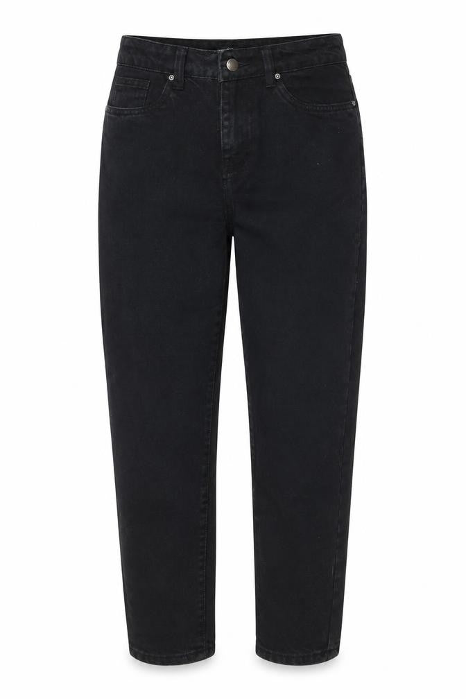 Boohoo Womens Black Cotton Straight Jeans Size 8 L24 in Regular Zip
