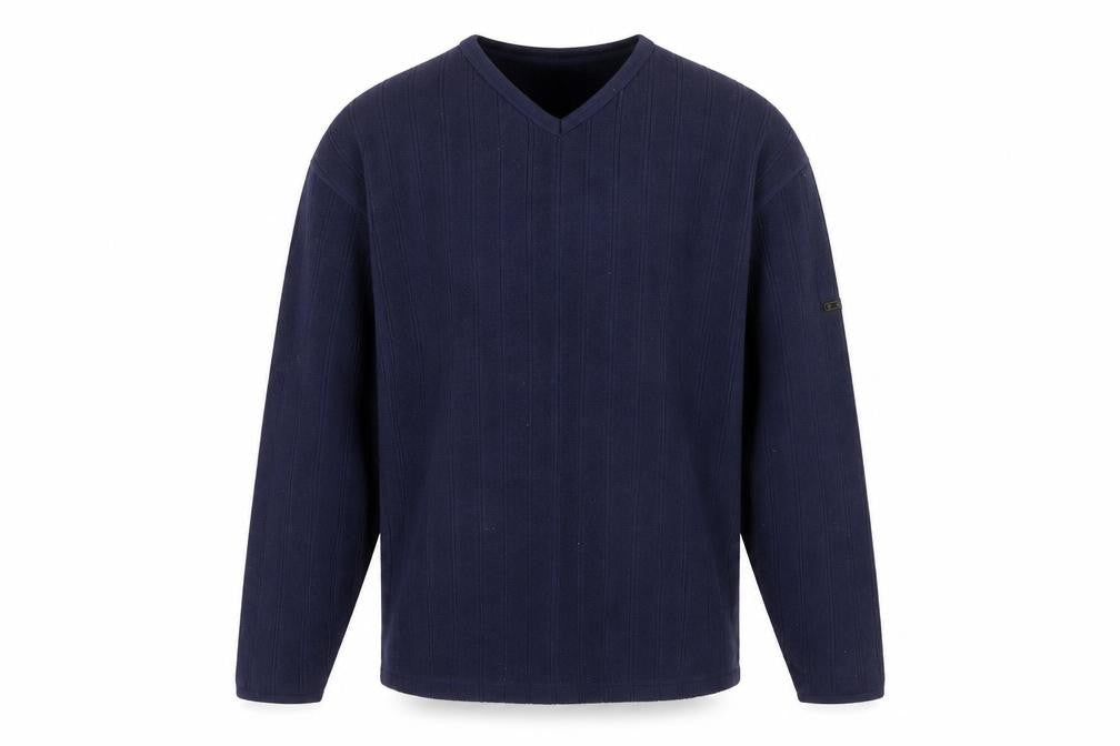 Front view of NX Sport men’s blue polyester pullover sweatshirt, size M