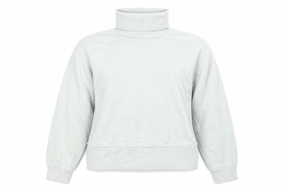 Front view of Zara women’s green cotton pullover sweatshirt, size S, pullover