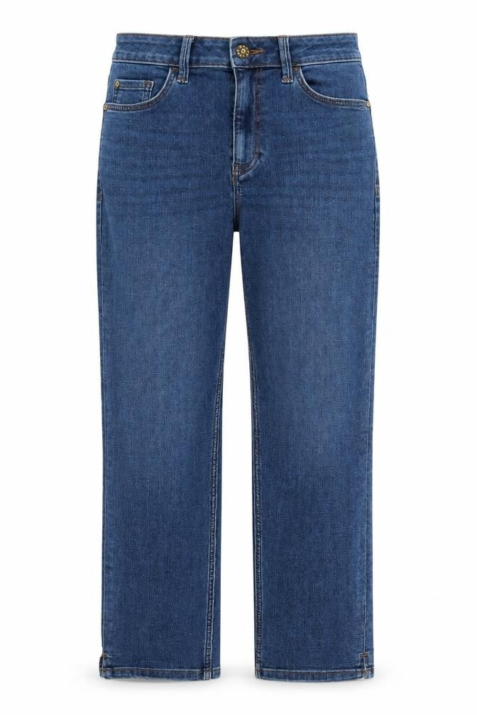 Mark Shale Womens Blue Cotton Straight Jeans Size 10 L22 in Regular Button