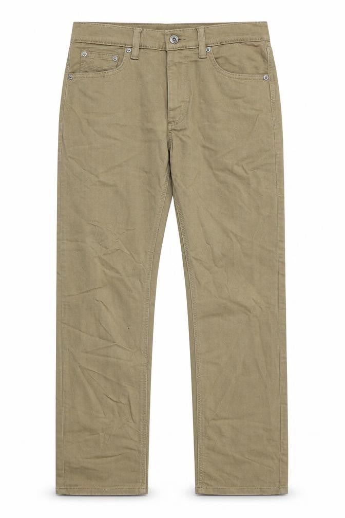 Marks and Spencer Mens Brown Cotton Straight Jeans Size 30 in L33 in Regular Button