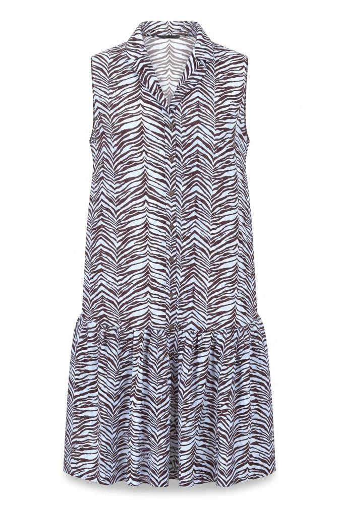 Primark Womens Multicoloured Animal Print Polyester Slip Dress Size 44 Collared Button - Tiger Print